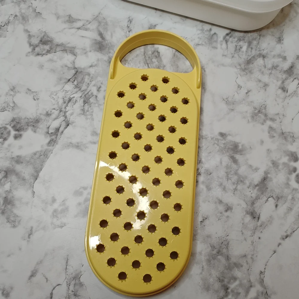 Vintage Tupperware Cheese Grater and Storage Container Yellow